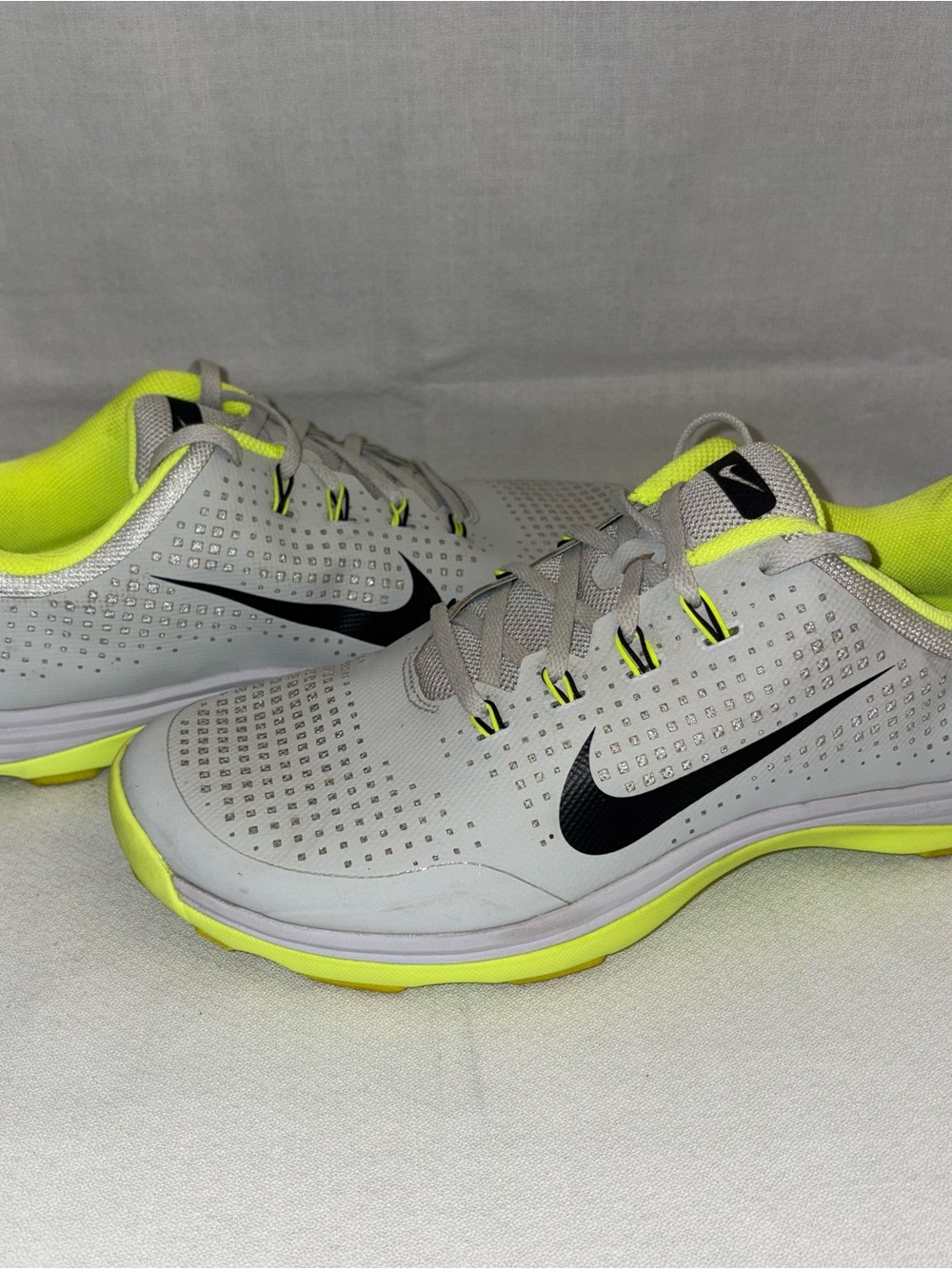 Nike Men’s Grey & Neon Lunaron Spikeless Golf Shoes Mens Size 12